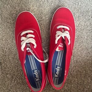 Keds Red Lace-Up Sneakers